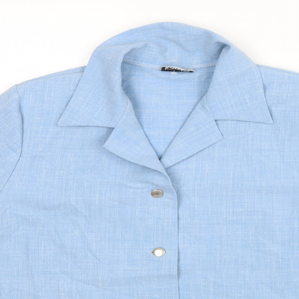 Finn Karelia Womens Blue   Basic Button-Up Size 16