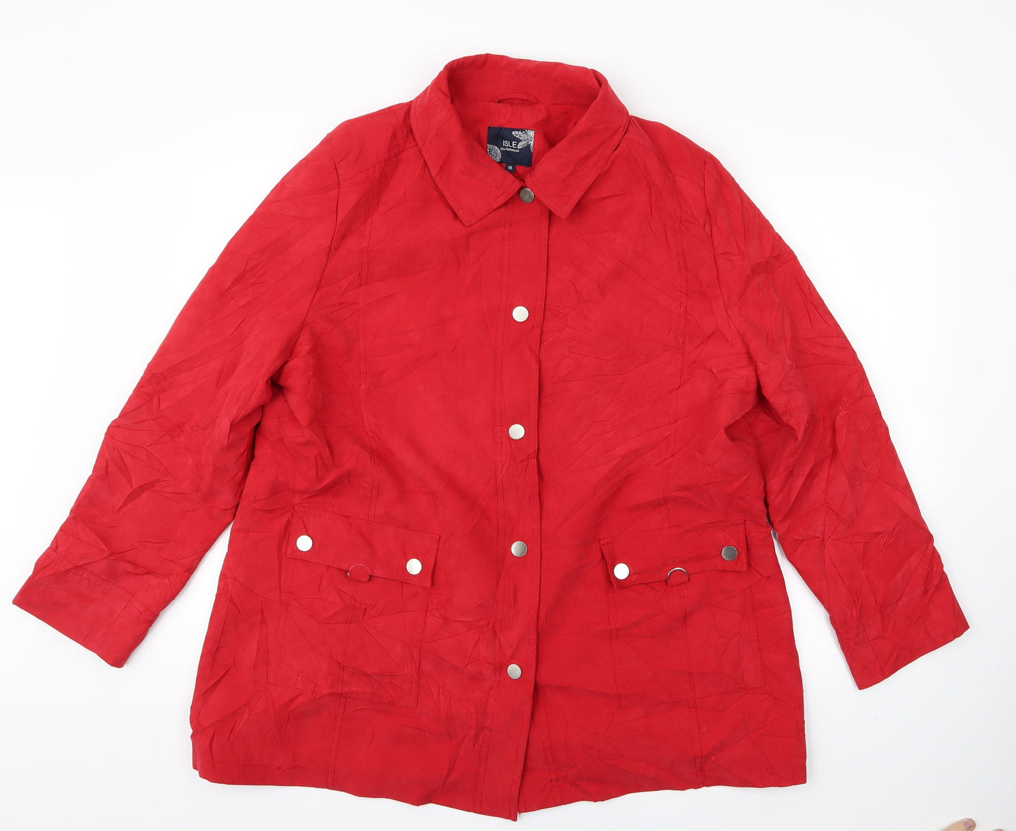 isle Womens Red   Overcoat Jacket Size 18