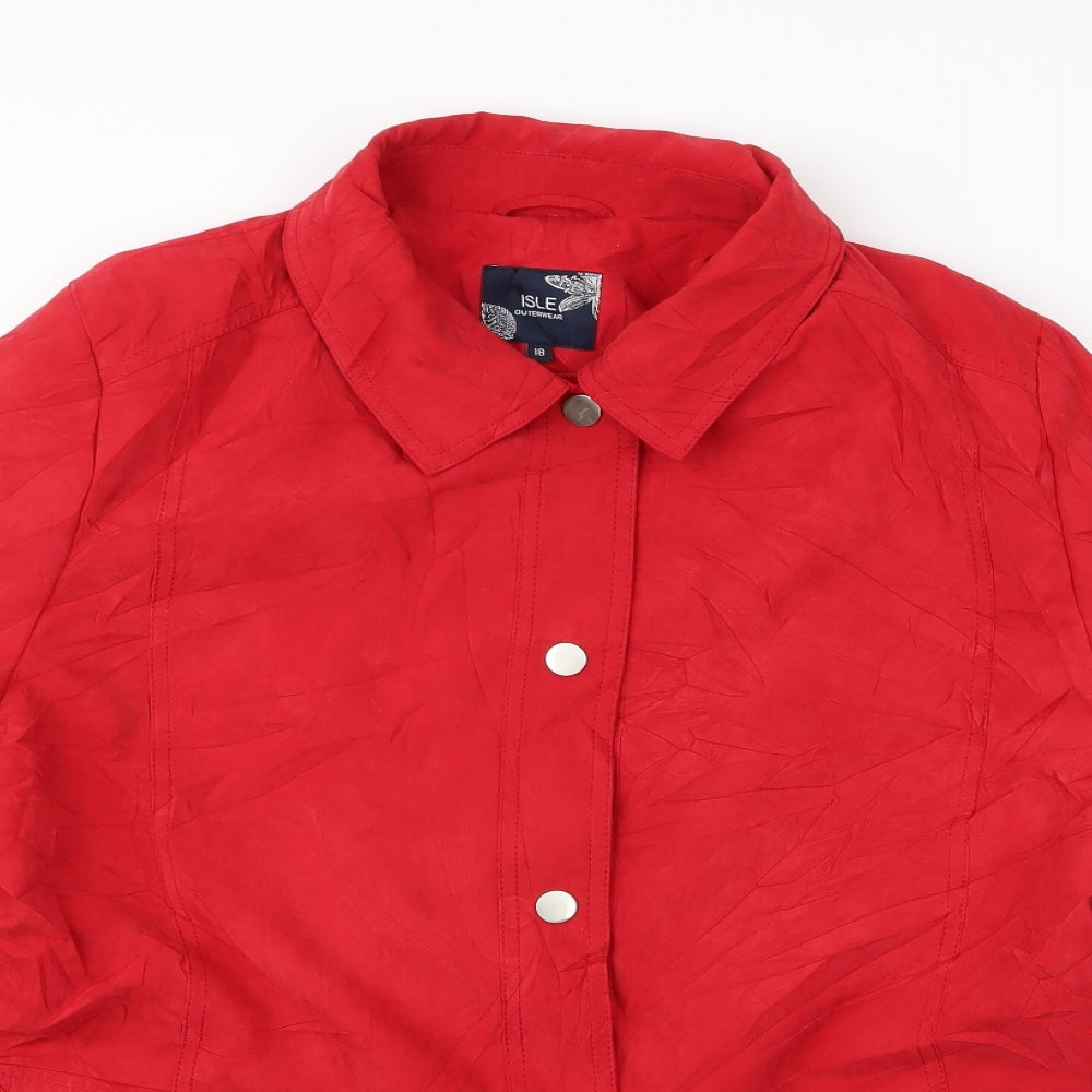 isle Womens Red   Overcoat Jacket Size 18