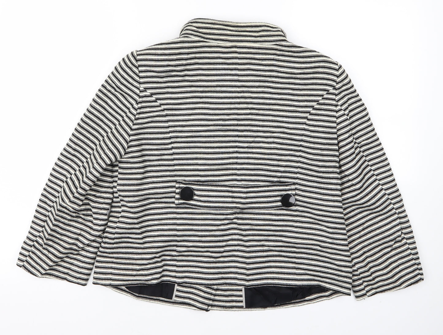 Principles Womens White Striped  Jacket  Size 12