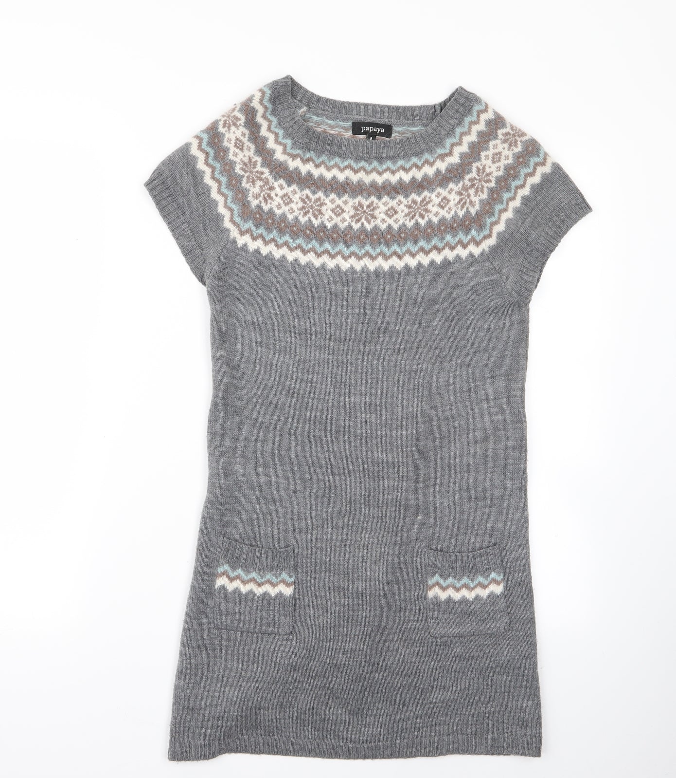 Papaya Womens Grey   Jumper Dress  Size 8