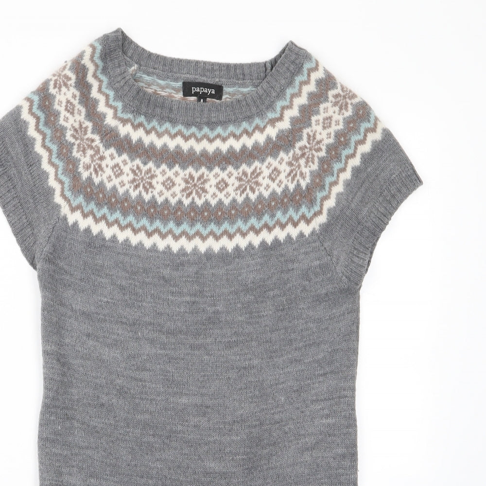 Papaya Womens Grey   Jumper Dress  Size 8