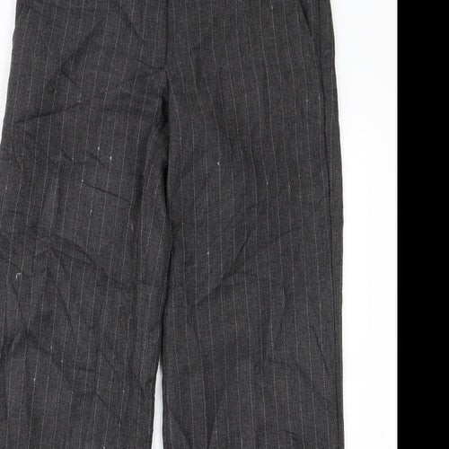 H&M Womens Grey Striped  Trousers  Size 38 L28 in
