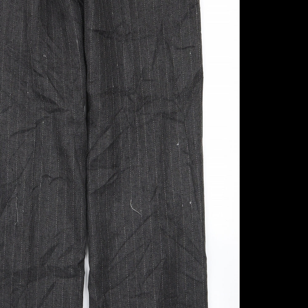 H&M Womens Grey Striped  Trousers  Size 38 L28 in
