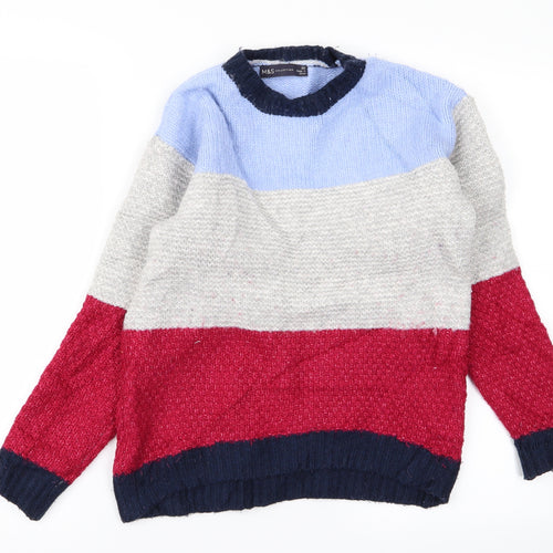 m&s Womens Multicoloured Striped  Pullover Jumper Size XS