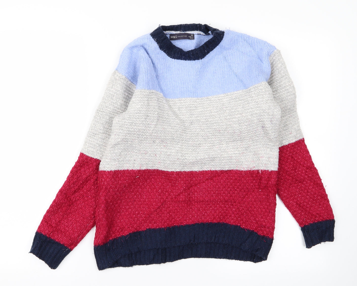 m&s Womens Multicoloured Striped  Pullover Jumper Size XS