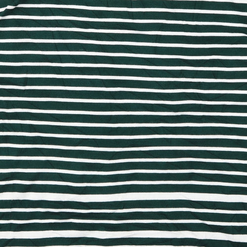 elegance Womens Green Striped  Pullover Jumper Size XL
