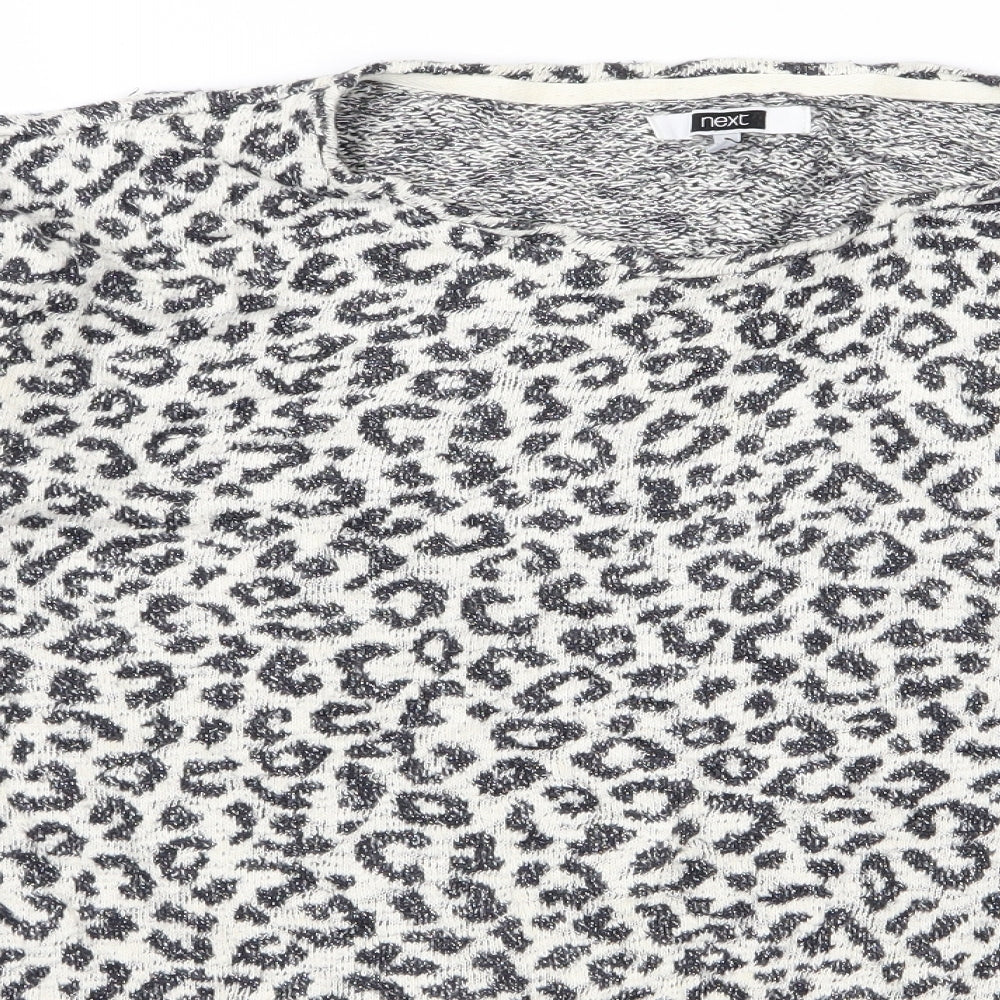 NEXT Womens White Animal Print  Pullover Jumper Size 20