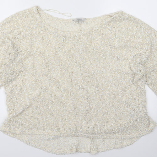 Peacocks Womens White   Pullover Jumper Size 18