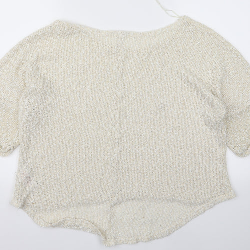 Peacocks Womens White   Pullover Jumper Size 18