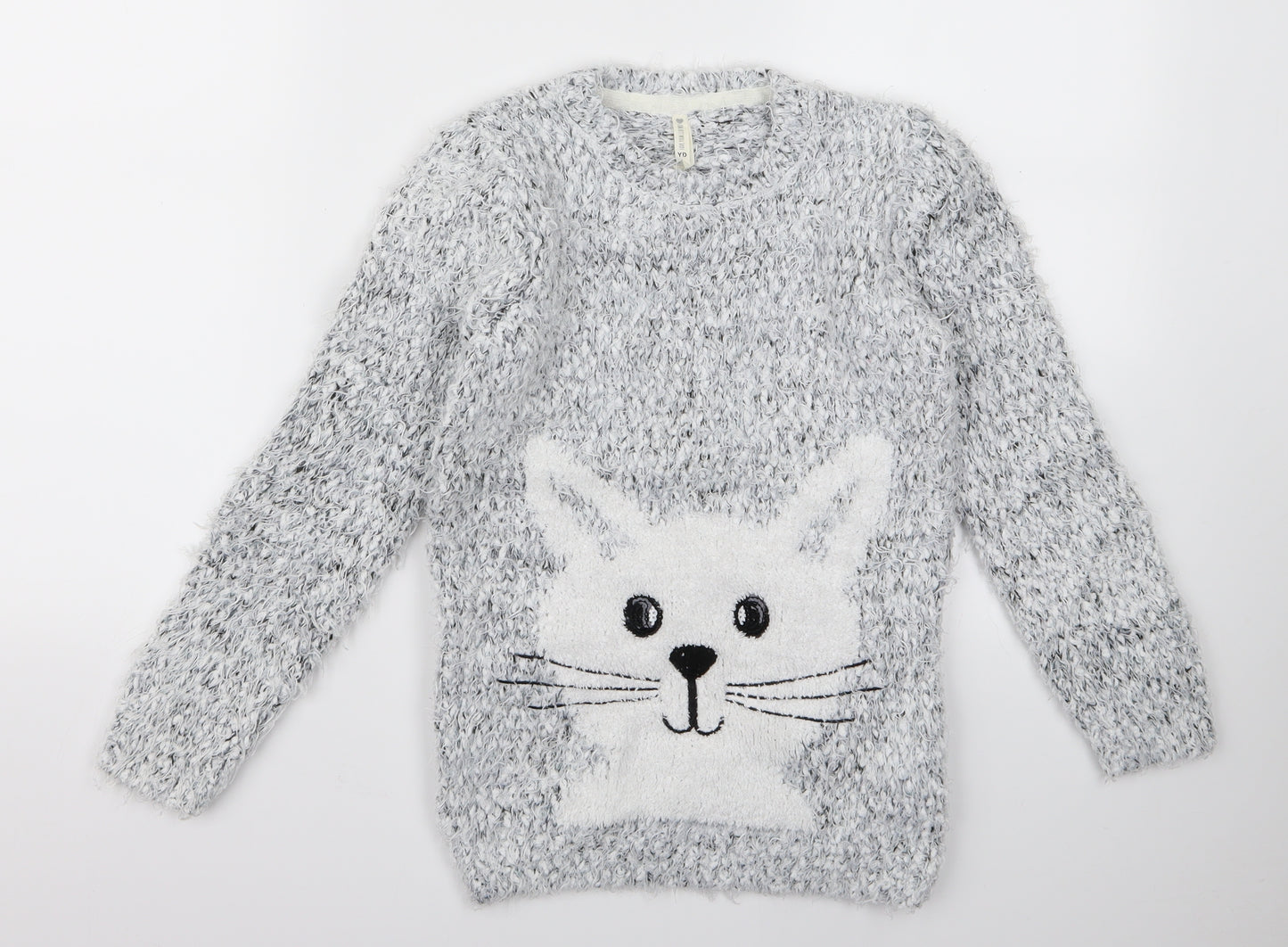 yd Girls Grey   Pullover Jumper Size 10 Years  - CHRISMTAS