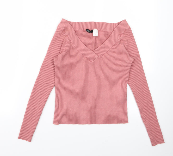 Divided Womens Pink   Pullover Jumper Size M