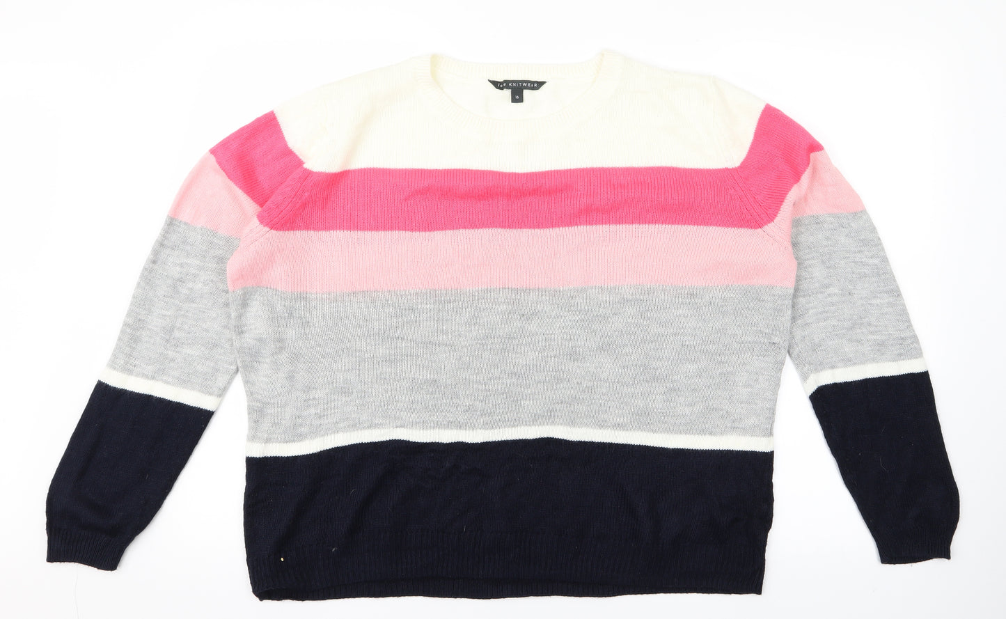 bonmrache Womens Multicoloured Striped  Pullover Jumper Size 16