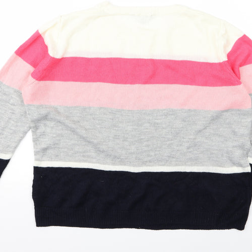 bonmrache Womens Multicoloured Striped  Pullover Jumper Size 16