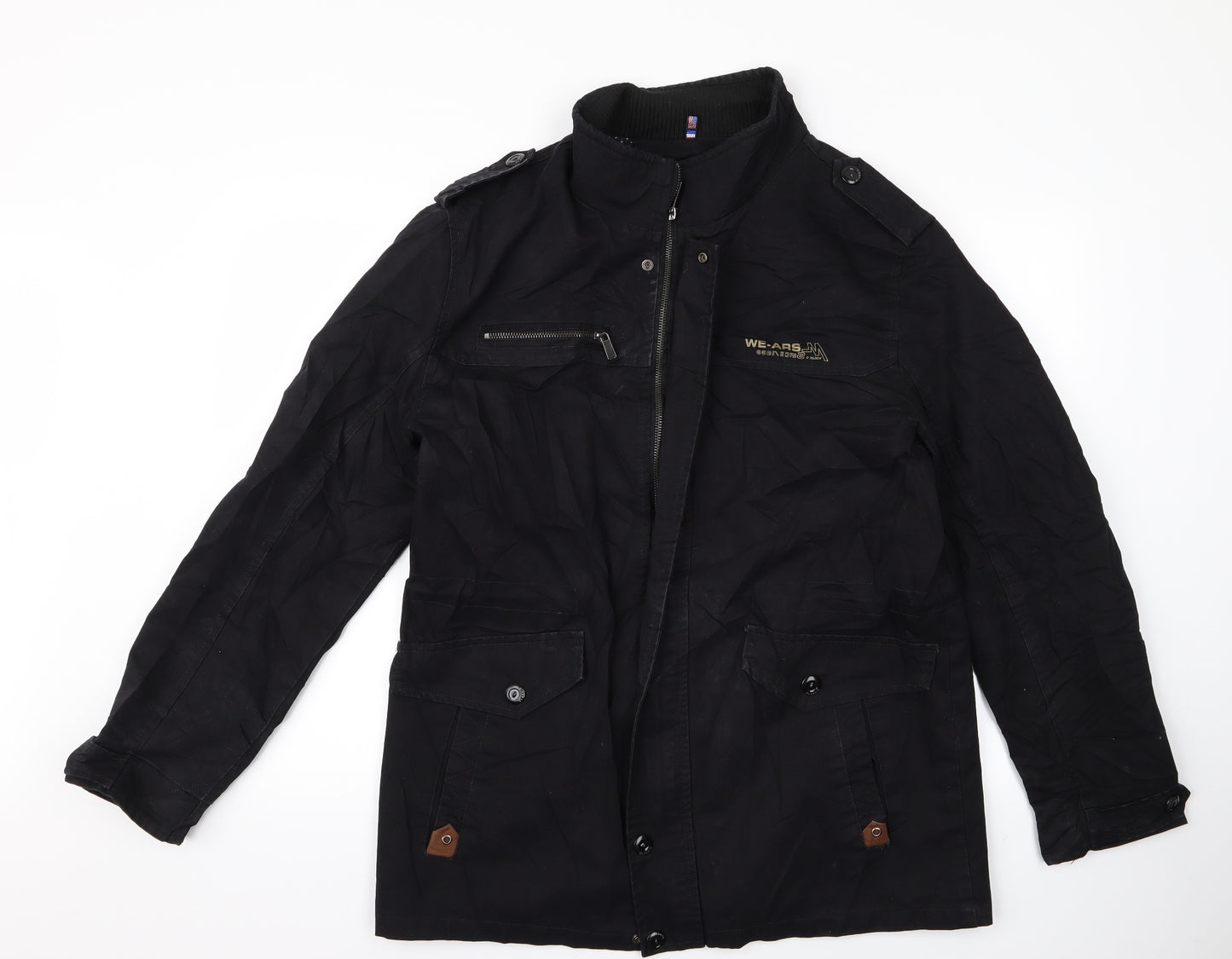 Preworn Mens Black Animal Print  Jacket  Size 4XL