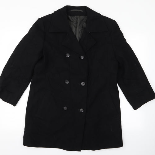 Preworn Womens Black   Overcoat Jacket Size 10