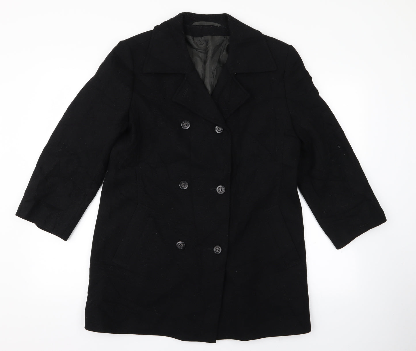 Preworn Womens Black   Overcoat Jacket Size 10