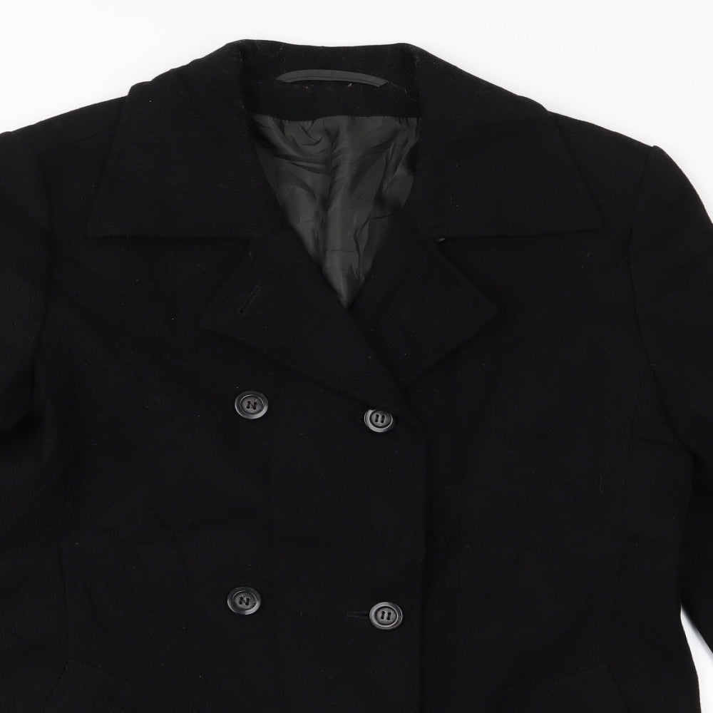 Preworn Womens Black   Overcoat Jacket Size 10