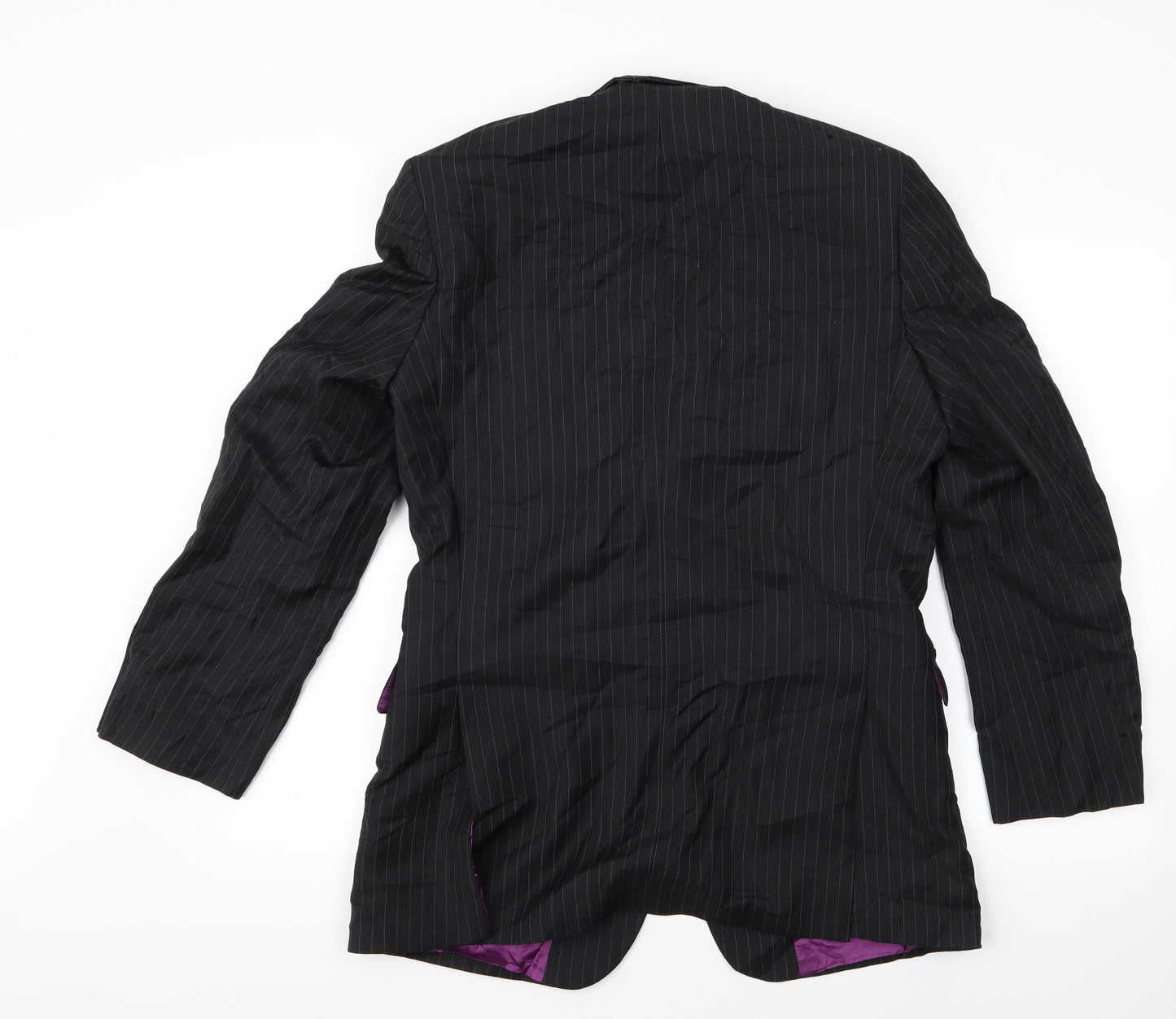 Super 100's  Womens Black Striped  Jacket  Size 10
