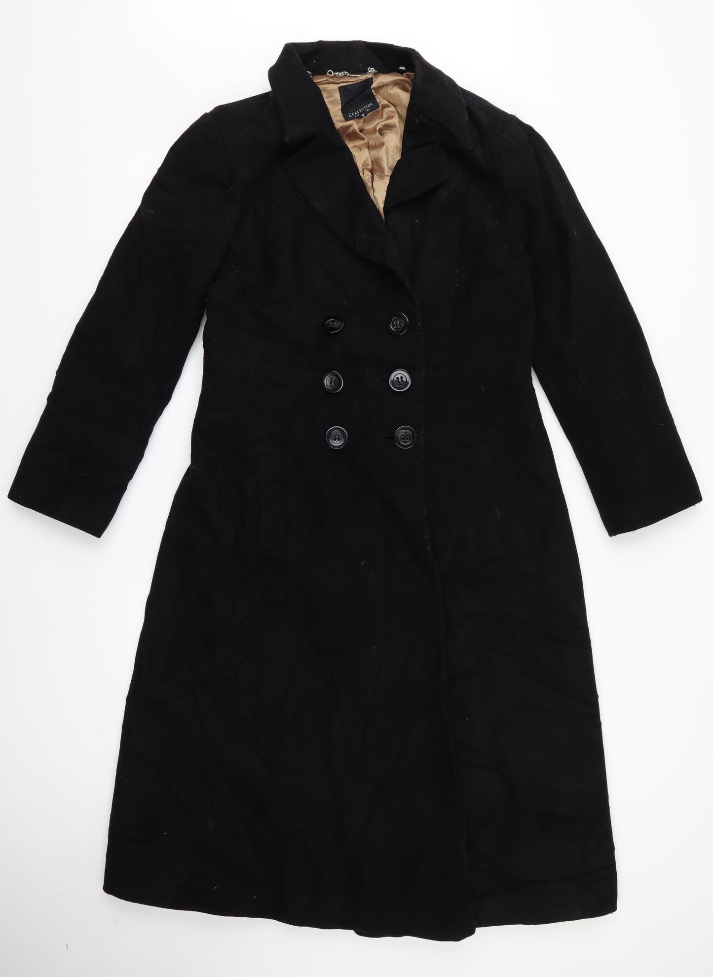 debanhams Womens Black   Overcoat Jacket Size 14