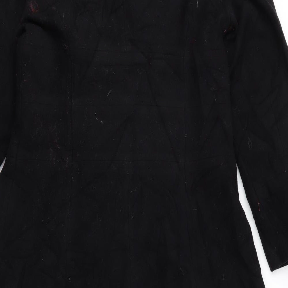 debanhams Womens Black   Overcoat Jacket Size 14