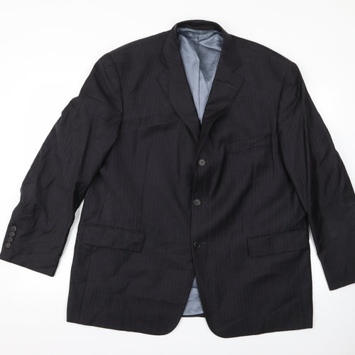 m&s Mens Black Striped  Jacket  Size L