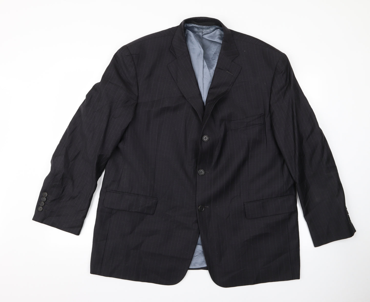 m&s Mens Black Striped  Jacket  Size L