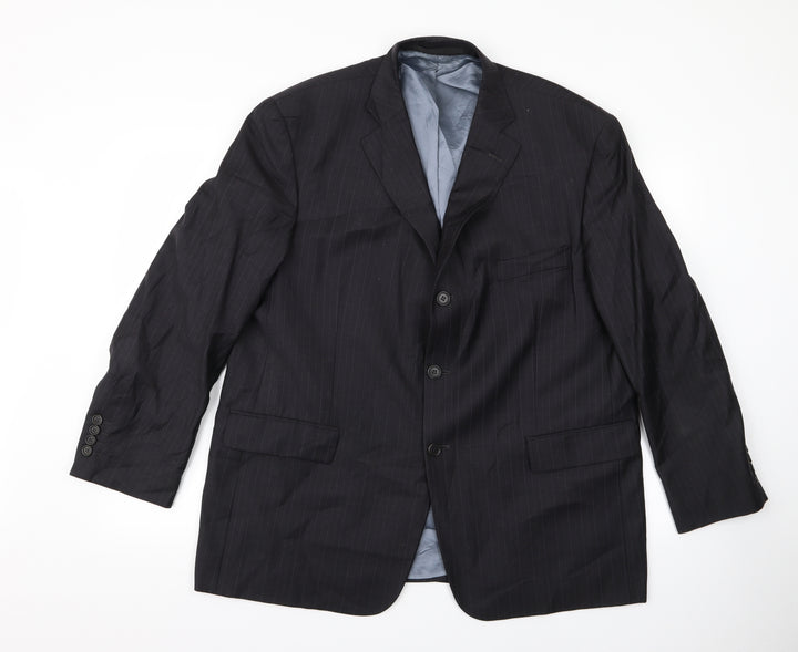 m&s Mens Black Striped  Jacket  Size L