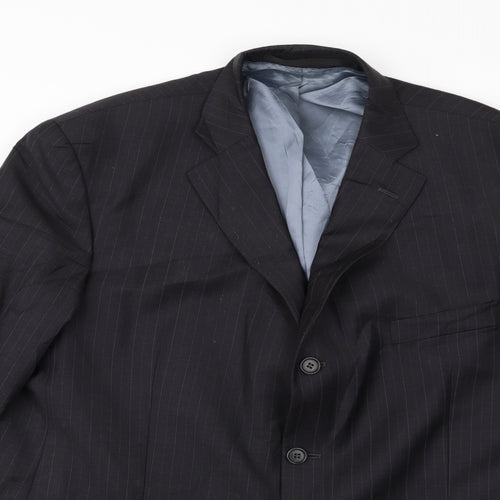 m&s Mens Black Striped  Jacket  Size L