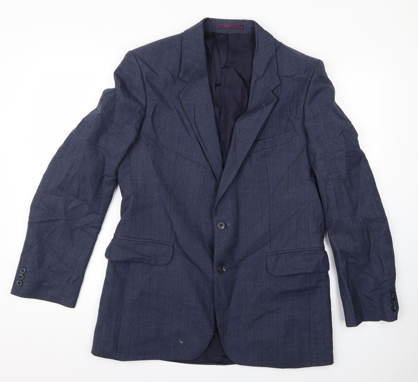 Preworn Mens Blue Striped  Jacket  Size L