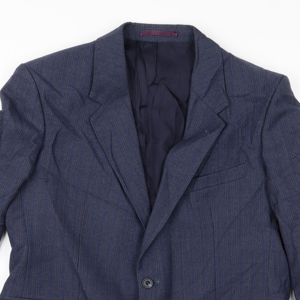 Preworn Mens Blue Striped  Jacket  Size L