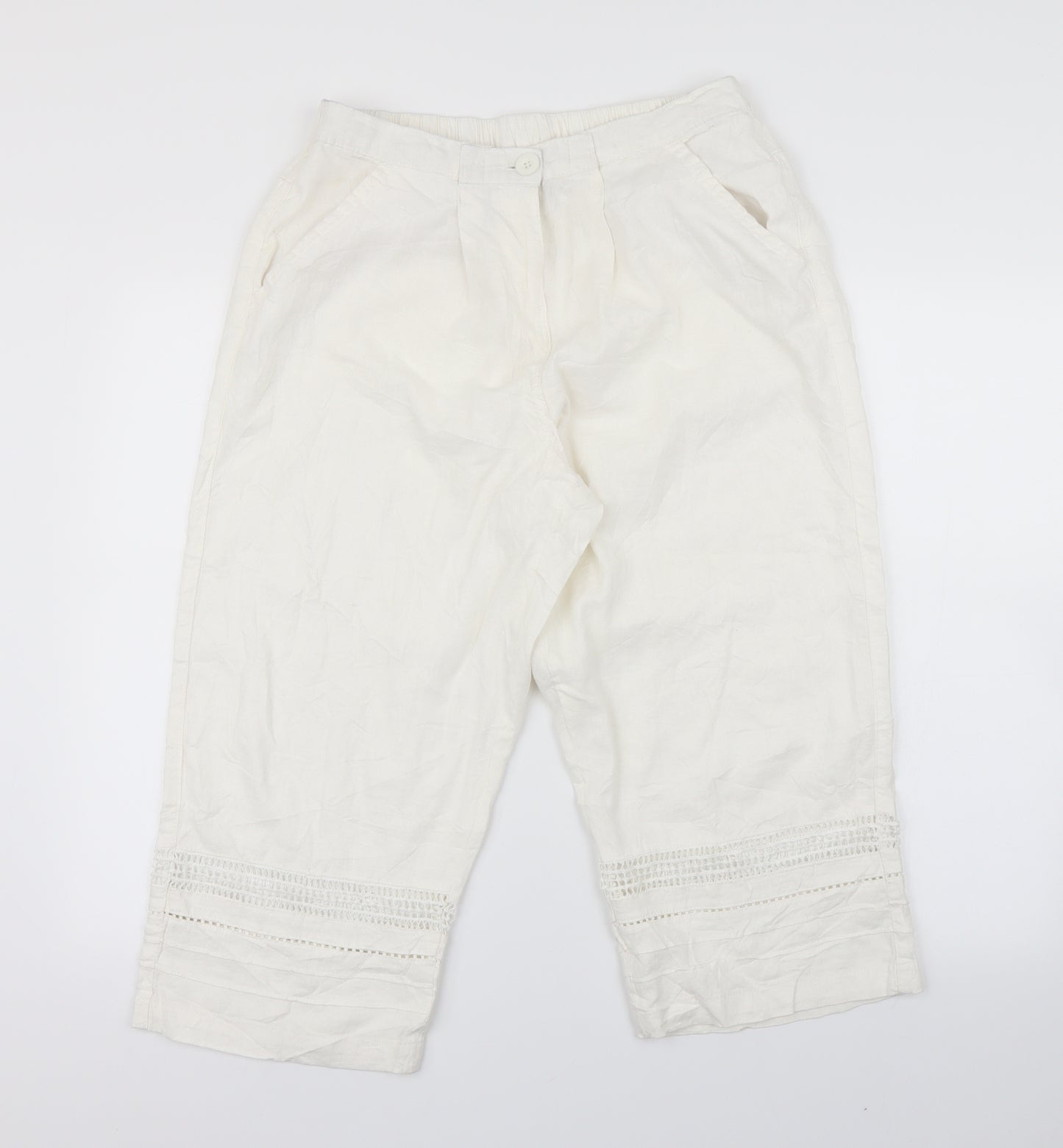 Nutmeg Womens White   Cargo Trousers Size 18 L20 in