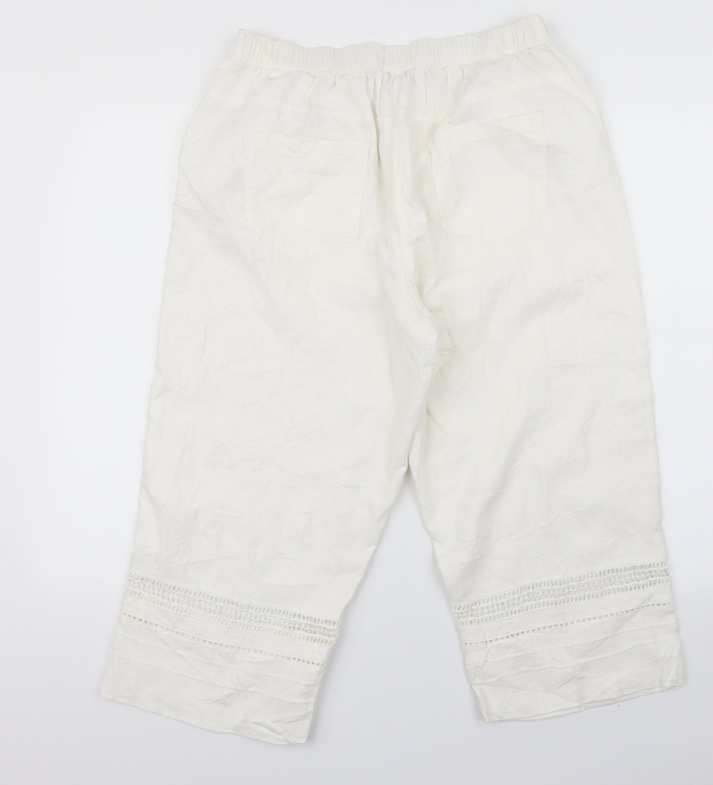 Nutmeg Womens White   Cargo Trousers Size 18 L20 in