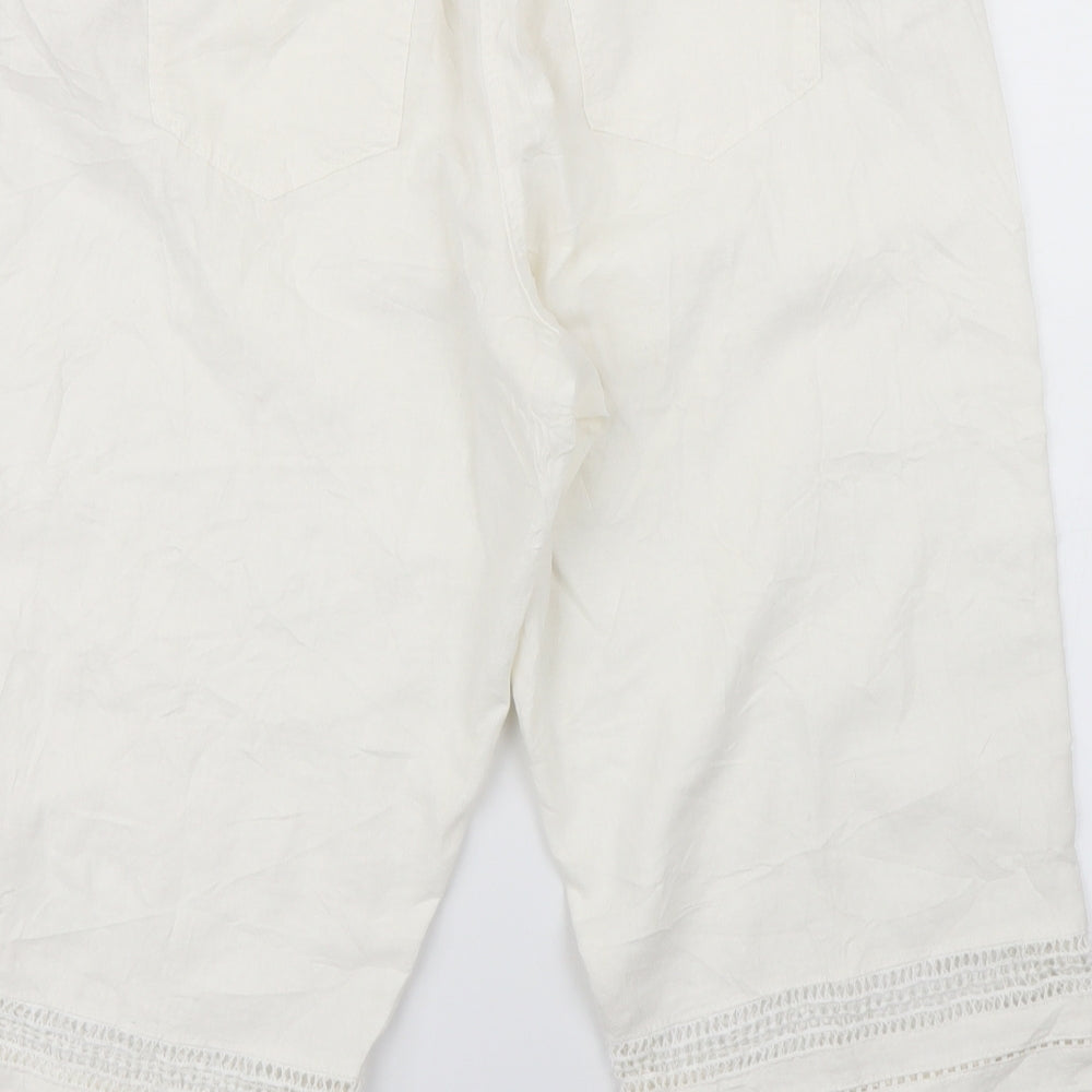 Nutmeg Womens White   Cargo Trousers Size 18 L20 in