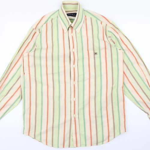 Memo Mens Green Striped   Polo Size M