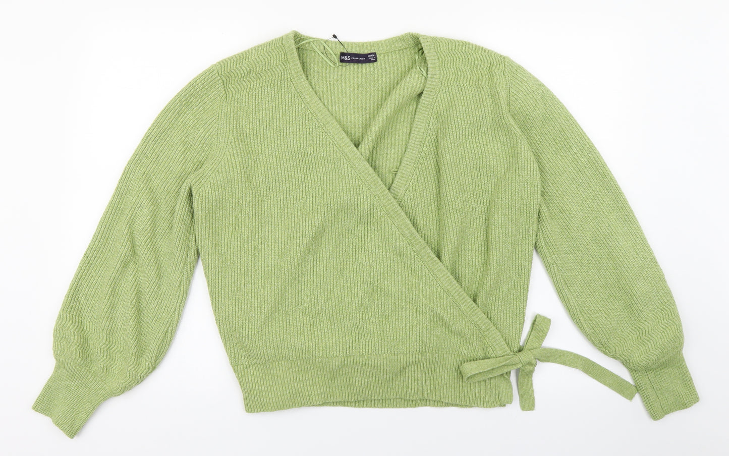 Marks and Spencer Womens Green   Wrap Jumper Size L