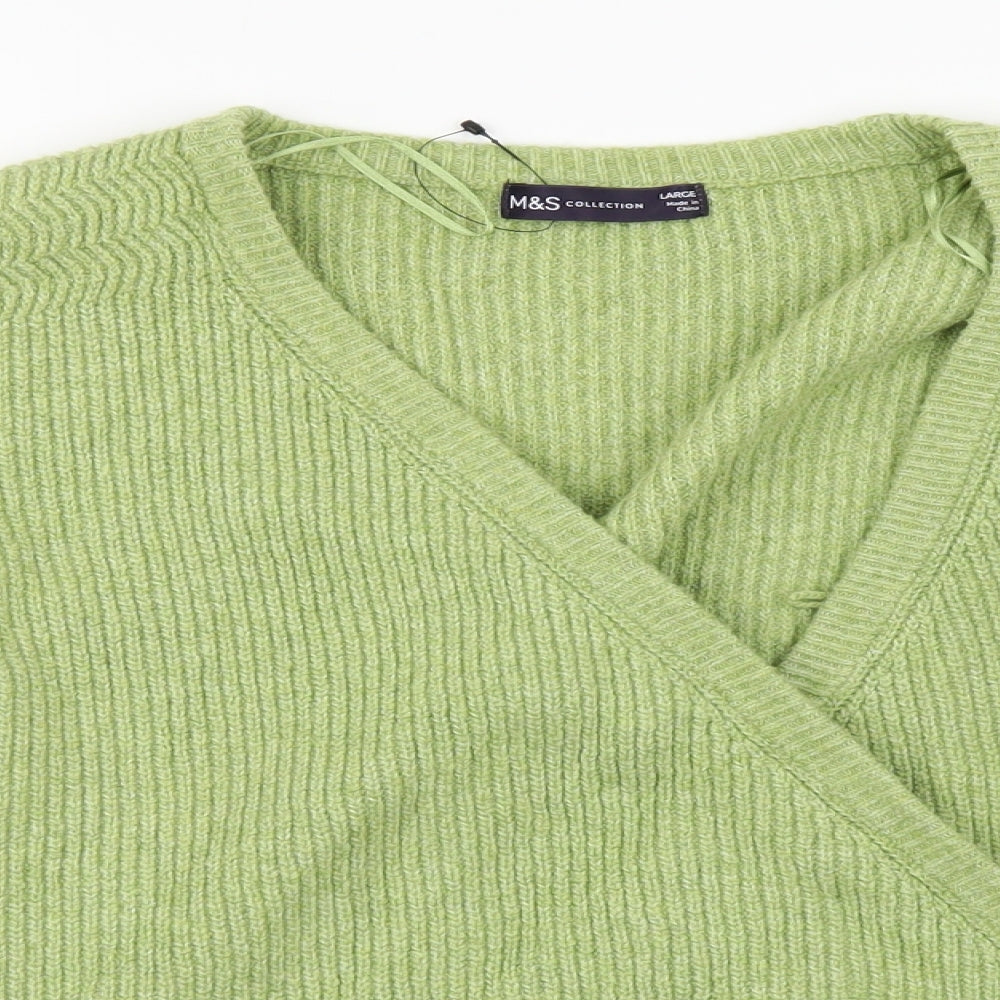 Marks and Spencer Womens Green   Wrap Jumper Size L