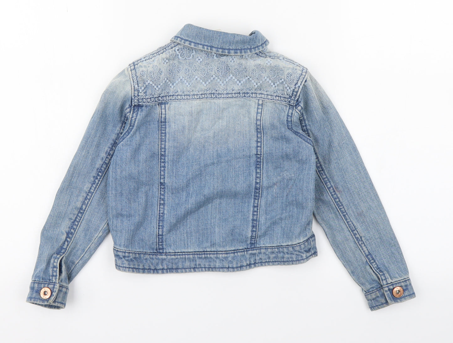 Primark Girls Blue Floral  Jacket  Size 4-5 Years