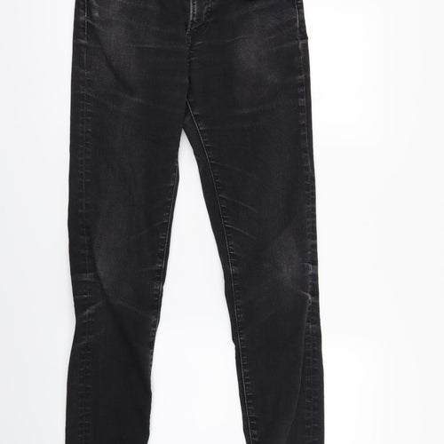 Unique Womens Black  Denim Skinny Jeans Size 12 L30 in