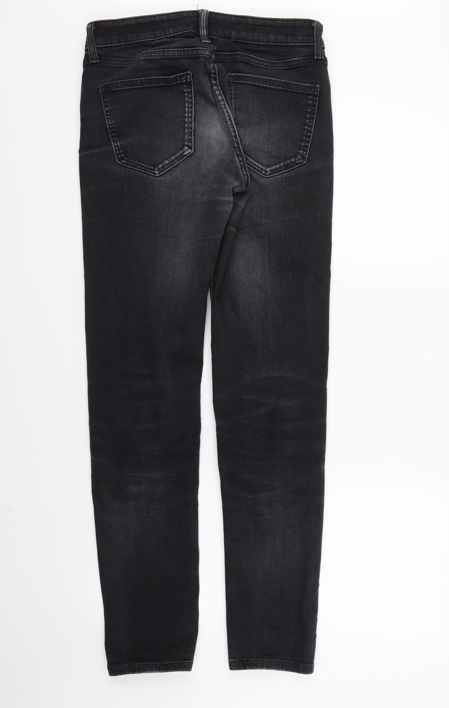 Unique Womens Black  Denim Skinny Jeans Size 12 L30 in