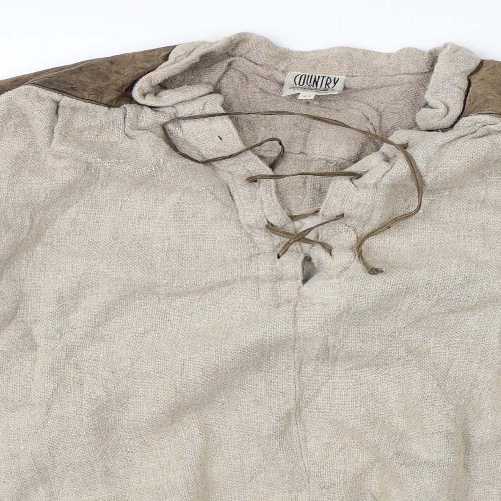 Couuntry Mens Beige   Pullover Jumper Size L