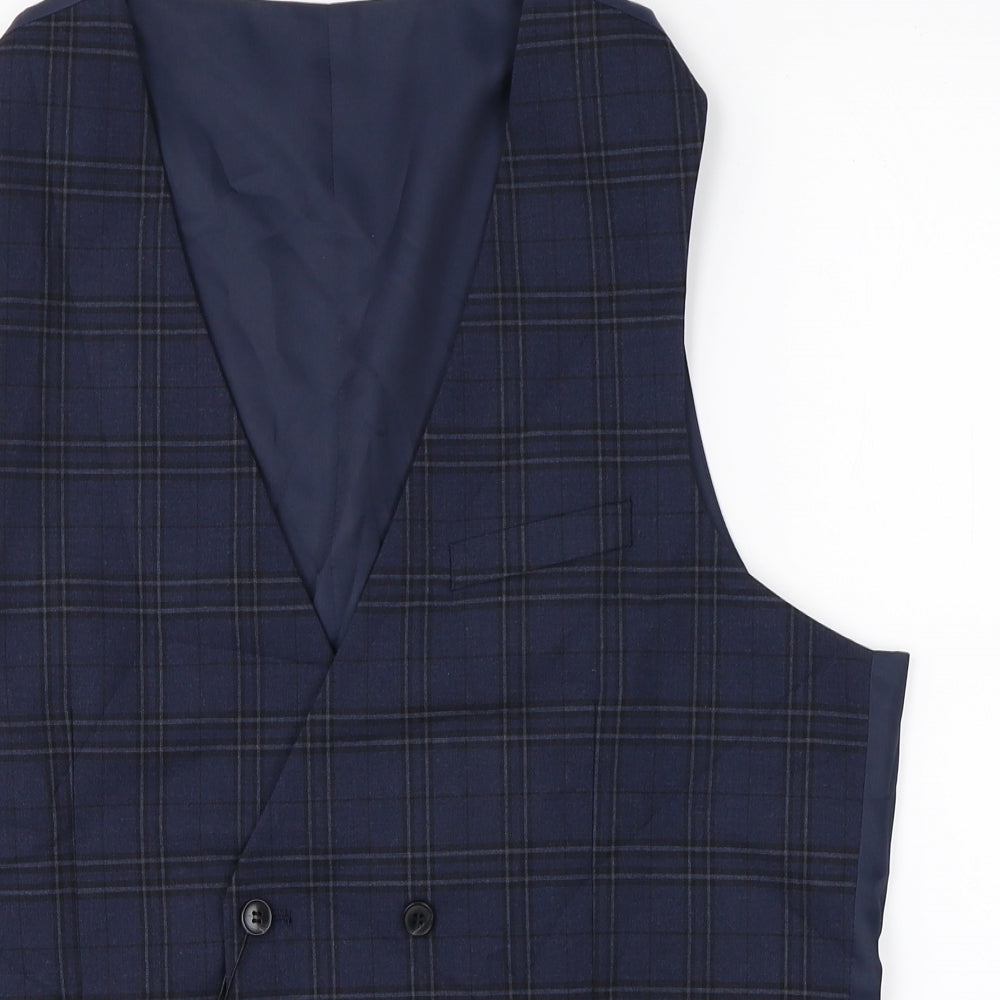 Marks & Spencer Mens Blue   Jacket Suit Waistcoat Size L