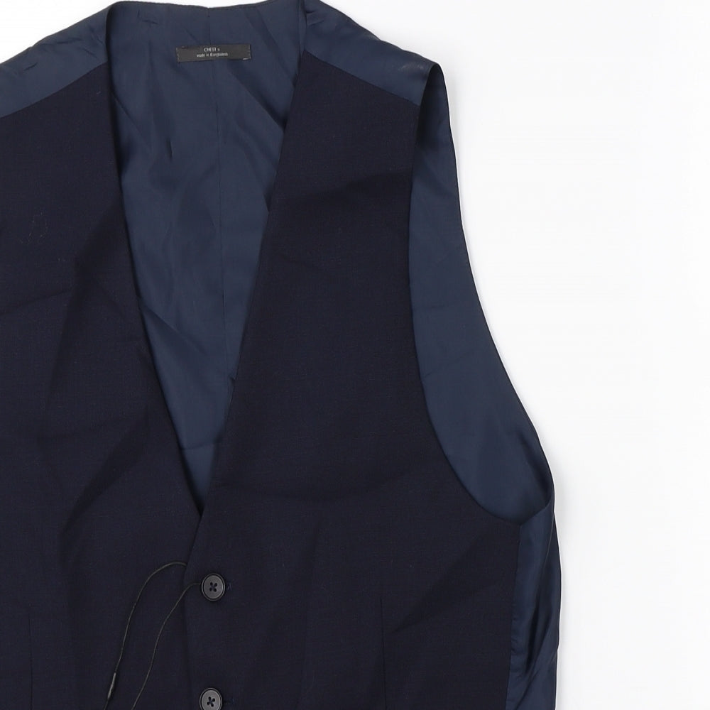 Marks & Spencer Mens Blue   Jacket Suit Waistcoat Size S