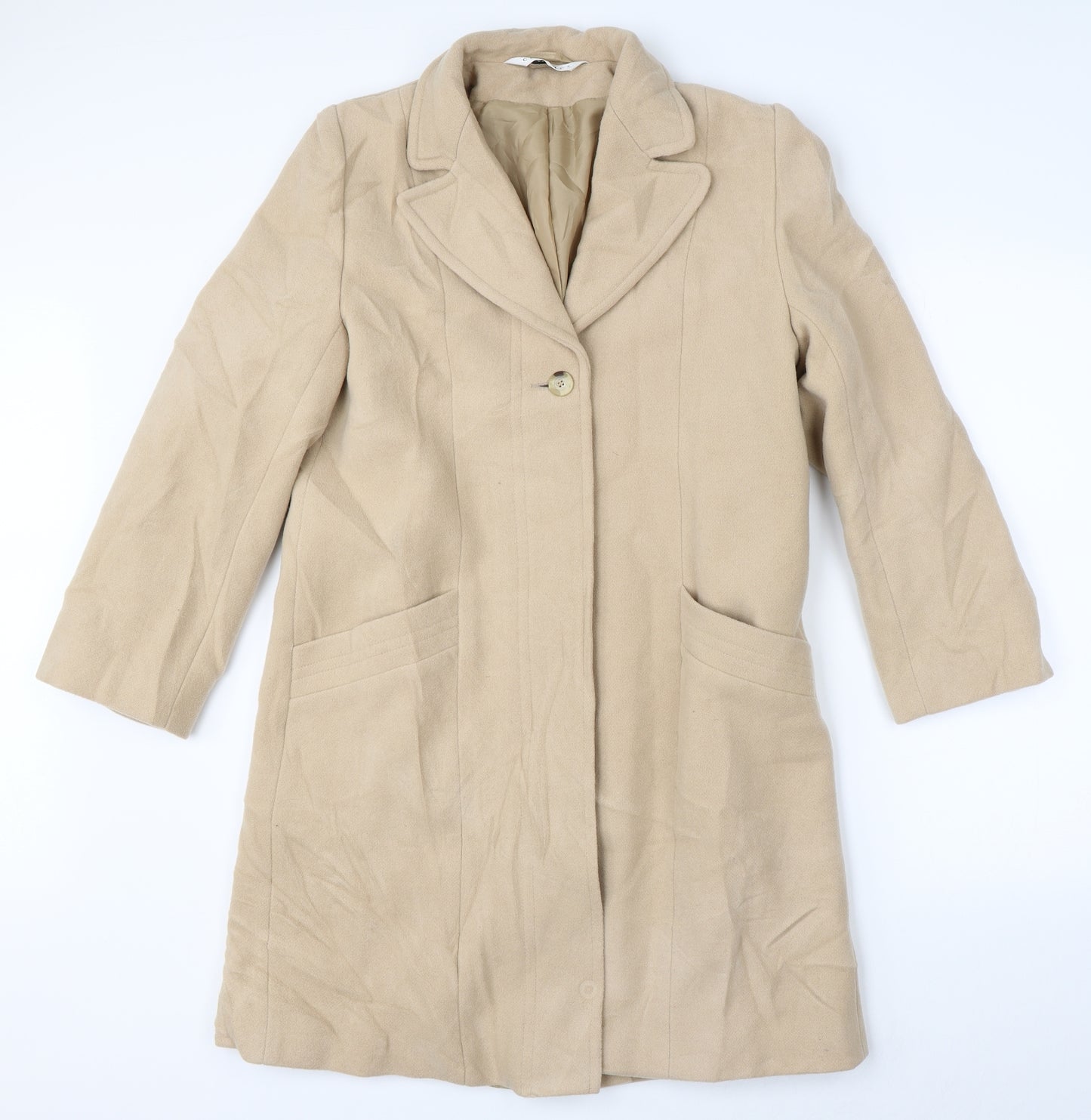 Modern Classics Womens Beige   Overcoat Coat Size 12