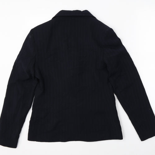 Zona Womens Black Striped  Jacket Blazer Size 10