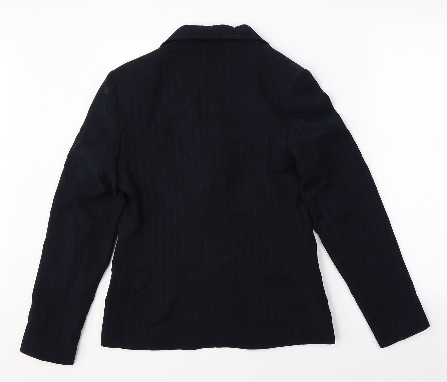 Zona Womens Black Striped  Jacket Blazer Size 10
