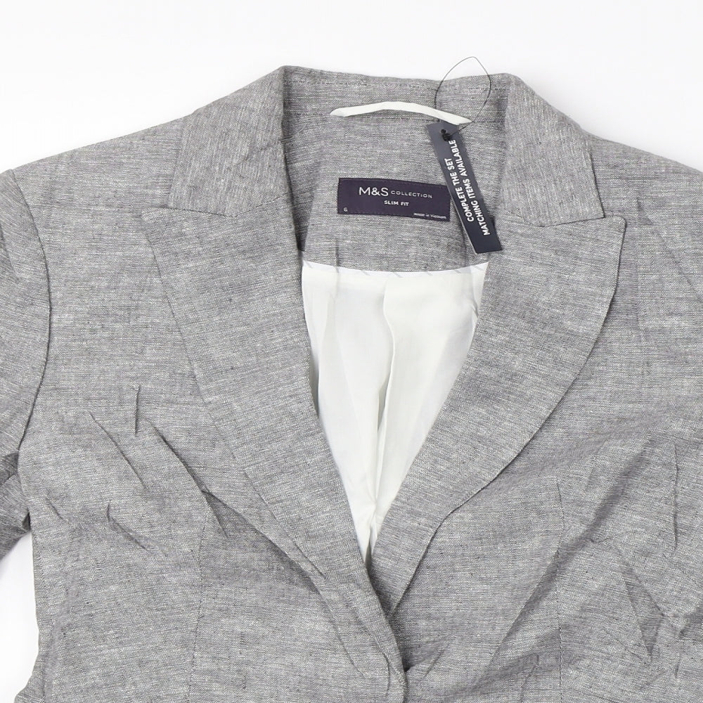 Marks & Spencer Womens Grey   Jacket Blazer Size 6