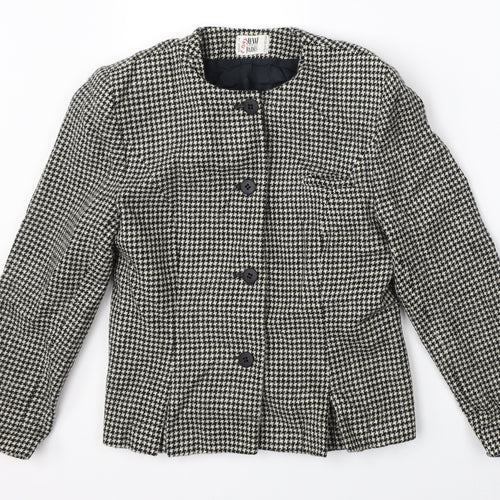 Jenni Barnes Womens Multicoloured Houndstooth  Jacket Blazer Size 12