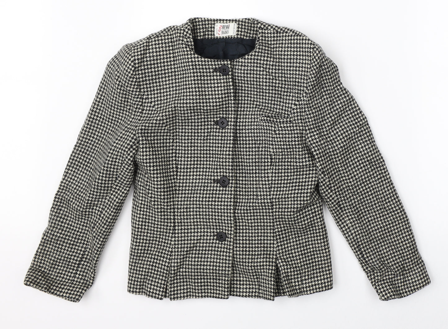 Jenni Barnes Womens Multicoloured Houndstooth  Jacket Blazer Size 12