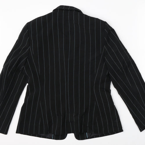 Marks & Spencer Womens Black Striped  Jacket Suit Jacket Size 14